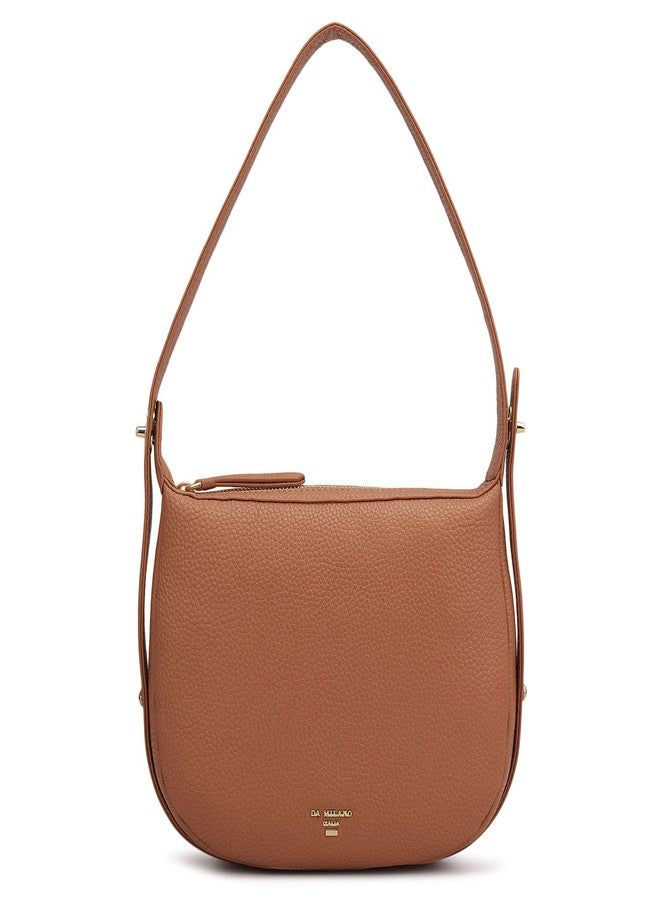 Da Milano Leather Brown Leather Hobo (Small) - Image 1